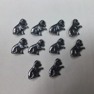 Vintage 90s Danforth Pewter Set Of 10 Dog Buttons